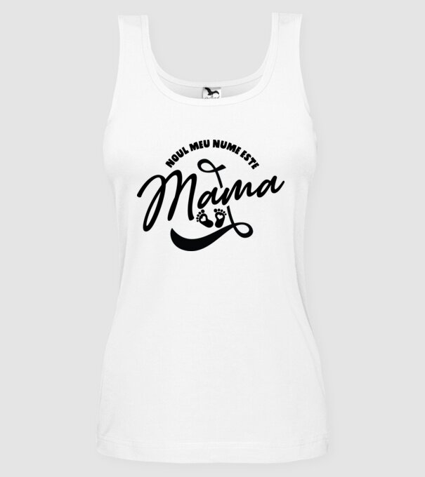 Noul meu nume este Mama model alb pe tricou