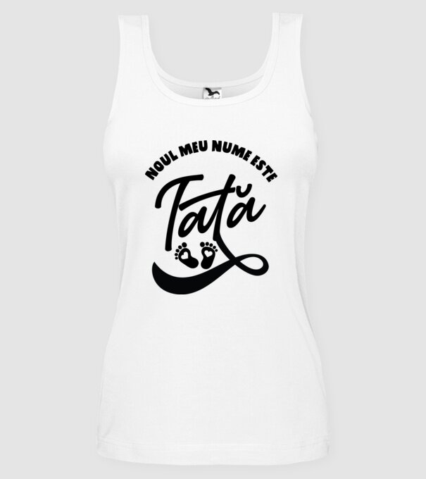 Noul meu nume este Tată model alb pe tricou