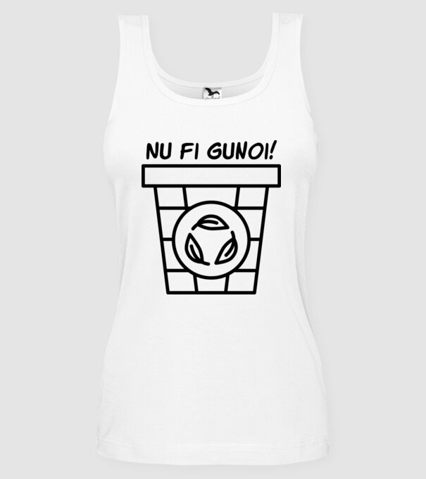 Nu fi gunoi model alb pe tricou