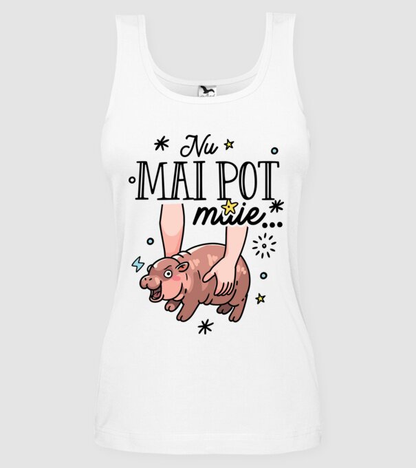 Nu mai pot muie... model alb pe tricou