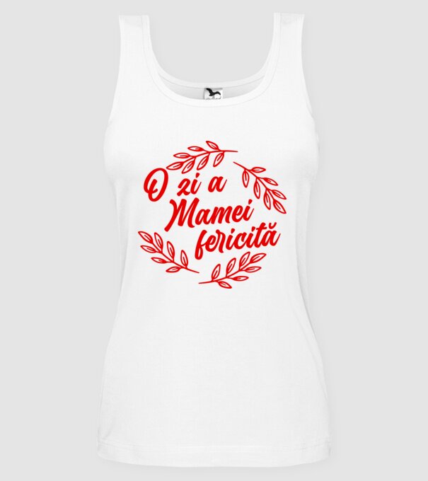 O zi a mamei fericită model alb pe tricou