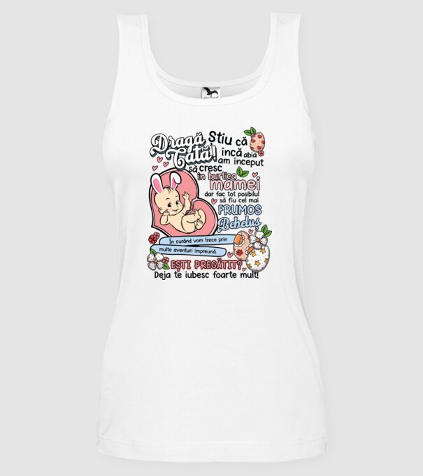 Paști Dragă tată model alb pe tricou