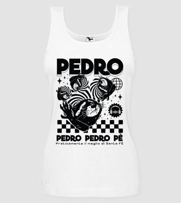 Pedro techno model alb pe tricou