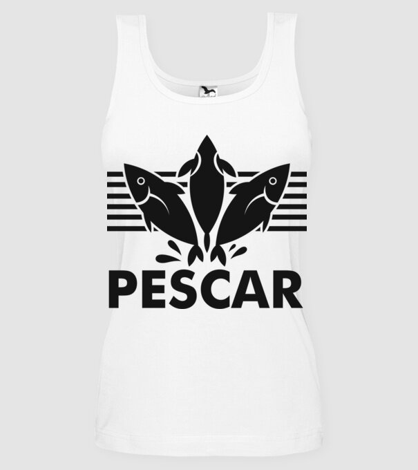 Pescar original model alb pe tricou