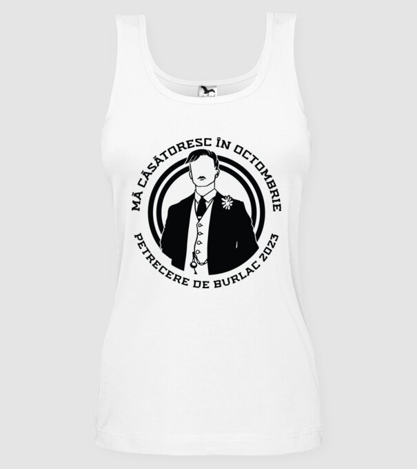 Petrecere de burlac octombrie model alb pe tricou