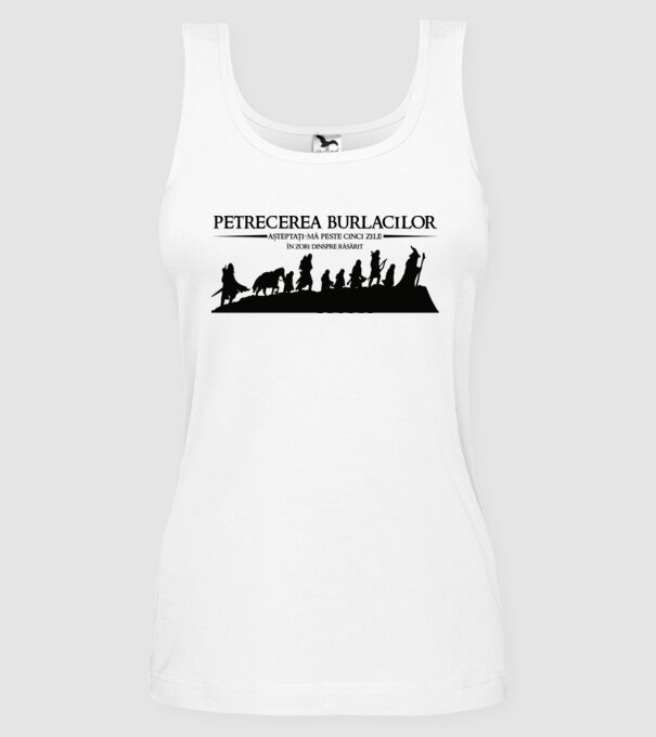 petrecerea burlacilor - așteptați-mă peste cinci zile - în zori dinspre răsărit model alb pe tricou