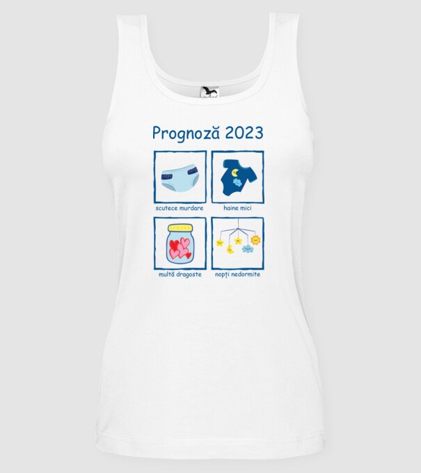 Prognoză 2023 model alb pe tricou