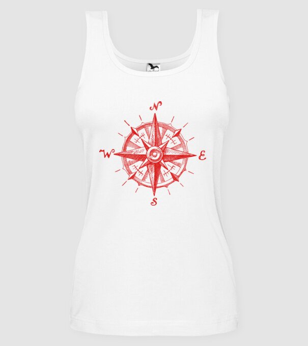 Puncte cardinale model alb pe tricou