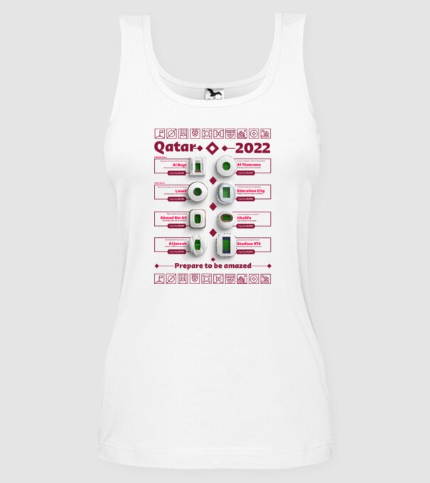 Qatar 2022 Stadiums white model alb pe tricou
