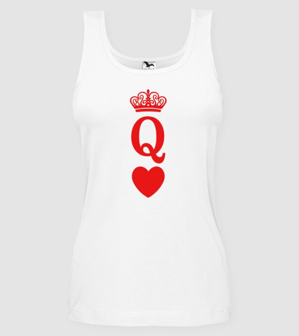 Queen model alb pe tricou