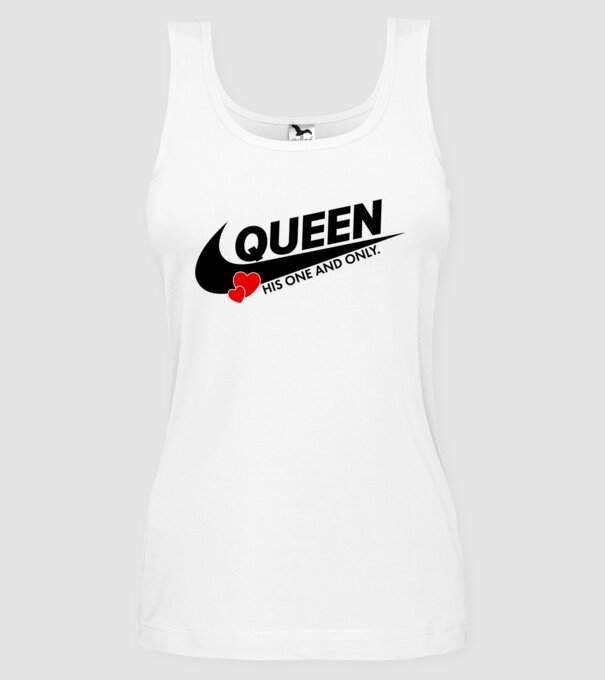 Queen model alb pe tricou