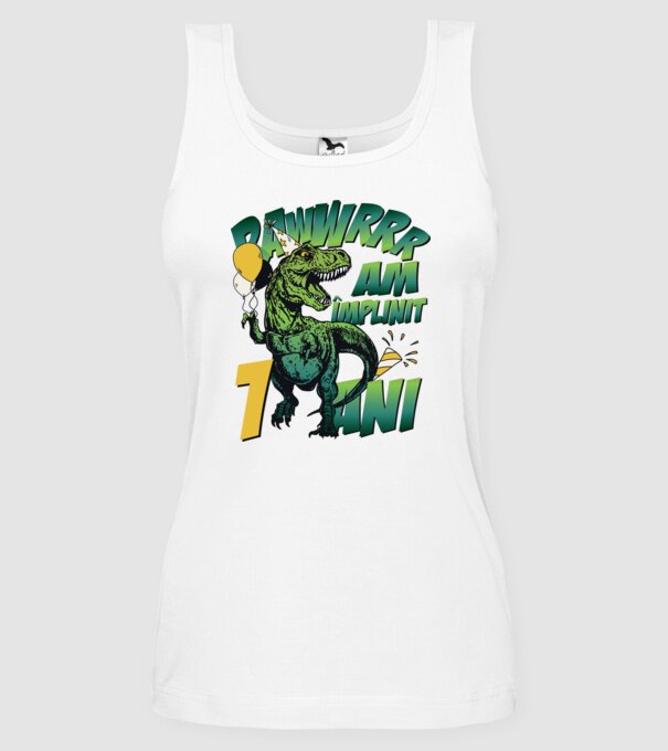 Rawr Am împlinit 1 an model alb pe tricou