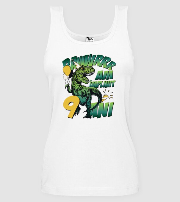 Rawr Am împlinit 9 ani model alb pe tricou