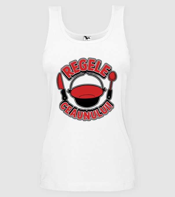 Regele - ceaunului! model alb pe tricou