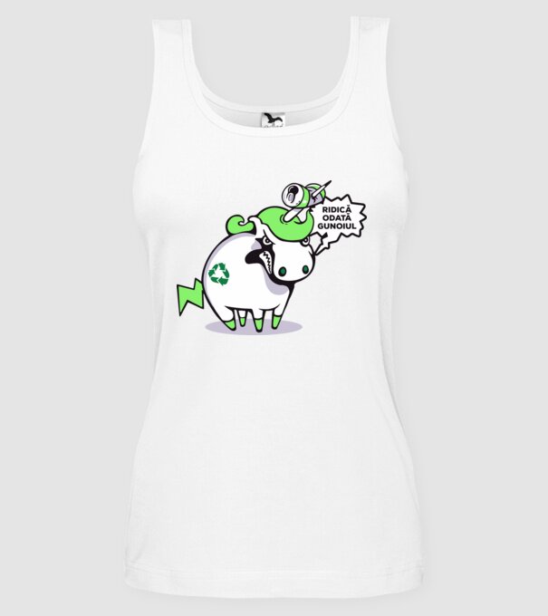 Ridică odată gunoiul model alb pe tricou