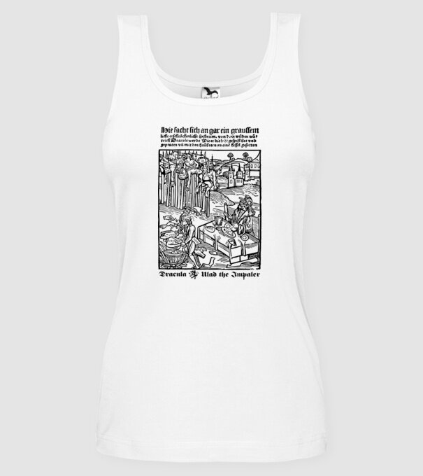 România dracula dark model alb pe tricou