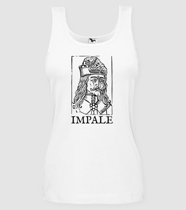 România dracula impale model alb pe tricou