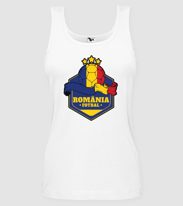 România Fotbal model alb pe tricou