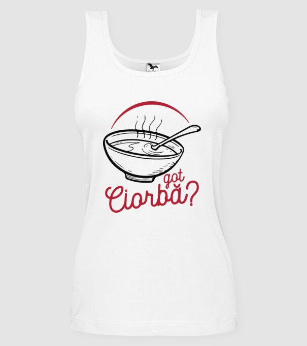 România Got ciorbă model alb pe tricou