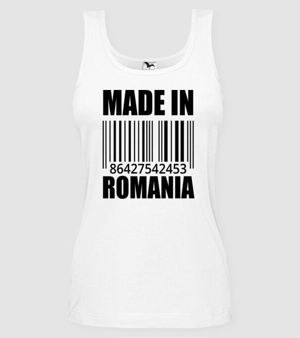 România made in model alb pe tricou