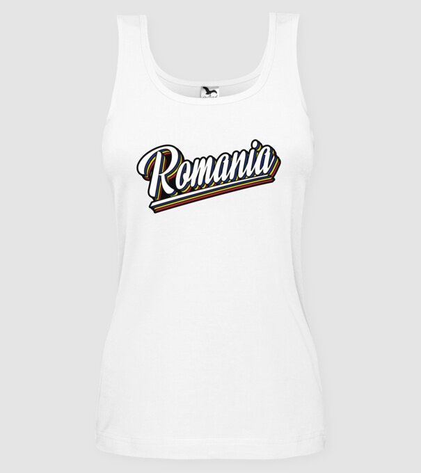 România retro model alb pe tricou