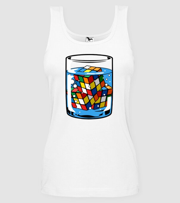 Rubik Ice model alb pe tricou