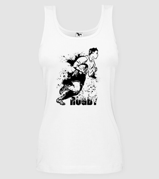 Rugby model alb pe tricou