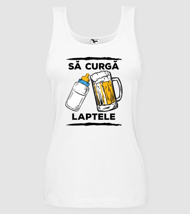 să curgă laptele! model alb pe tricou