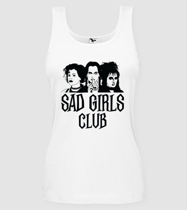 Sad Girls Club model alb pe tricou