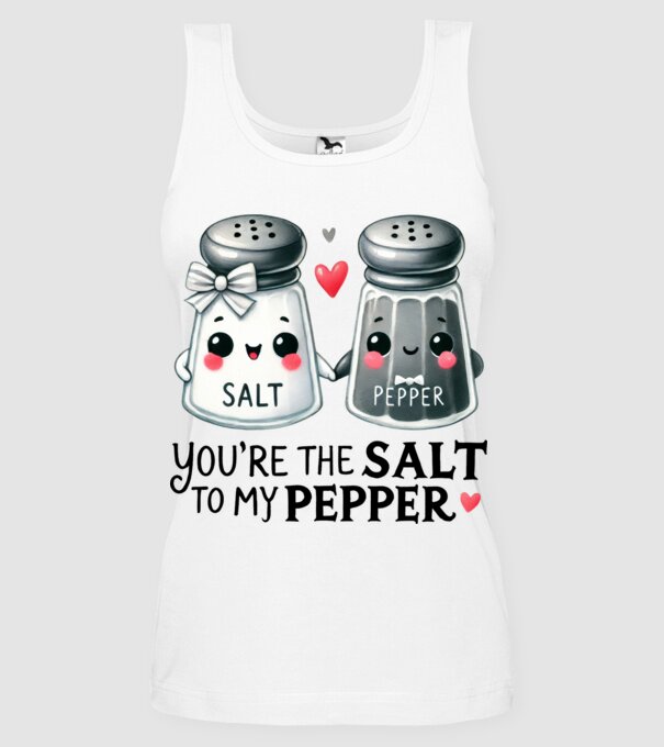 Salt to my Pepper model alb pe tricou