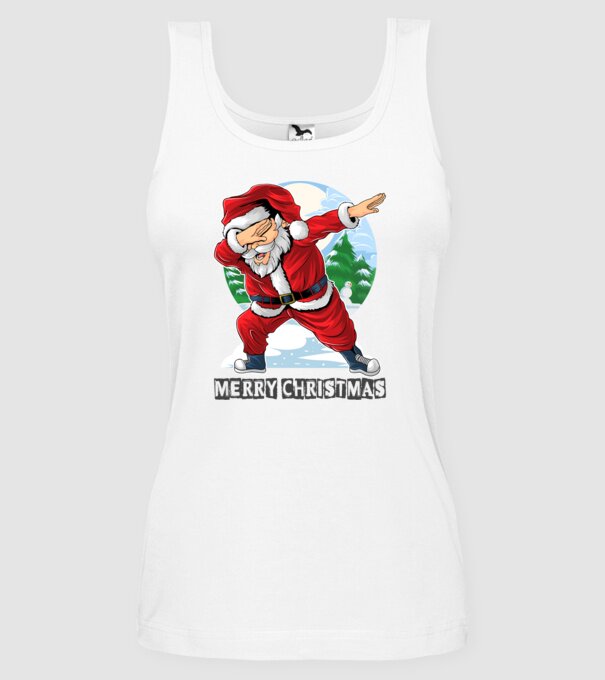 Santa merry christmas model alb pe tricou
