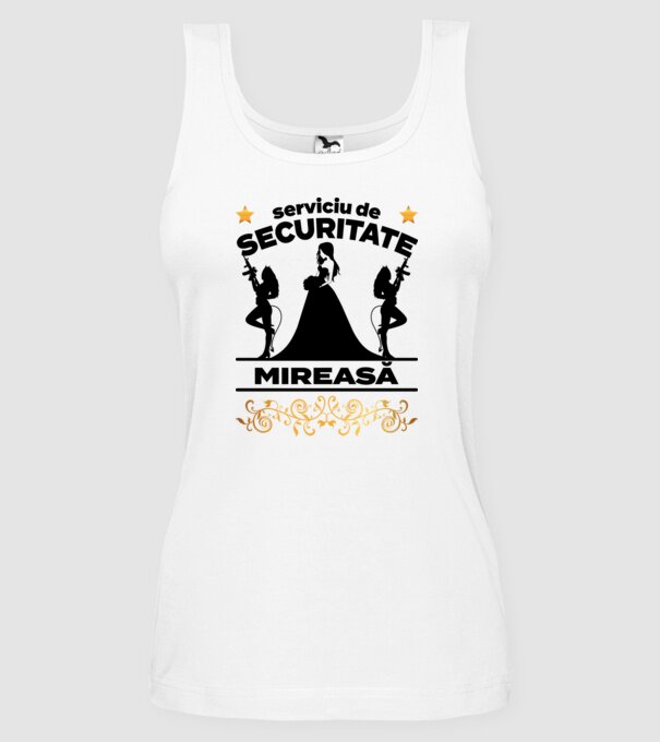 serviciu de securitate mireasă model alb pe tricou