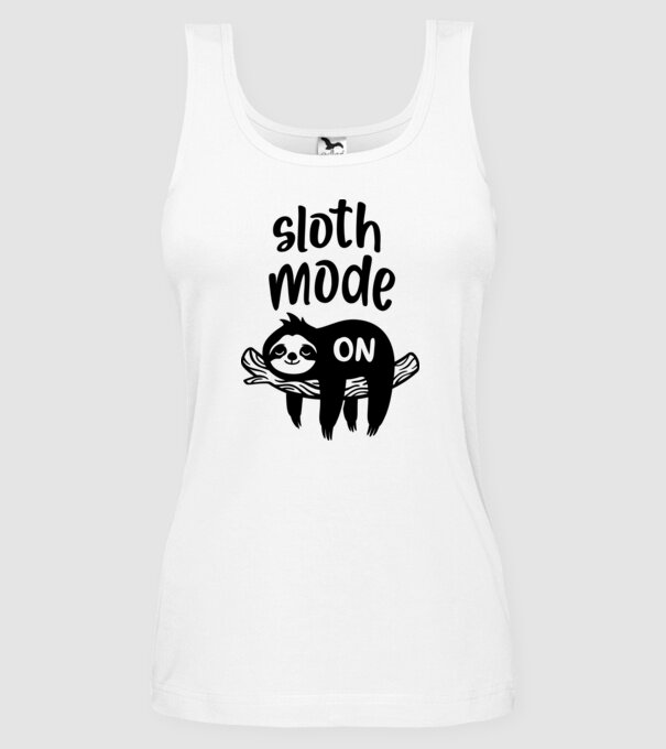 Sloth mode on model alb pe tricou