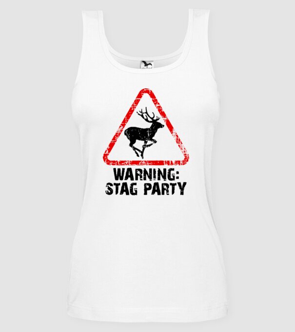 Stag Party model alb pe tricou