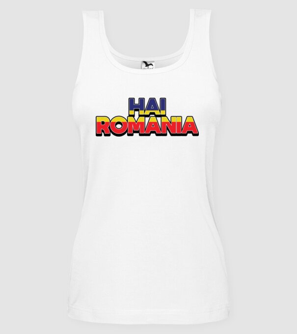 Subtitlu Hai Romania model alb pe tricou