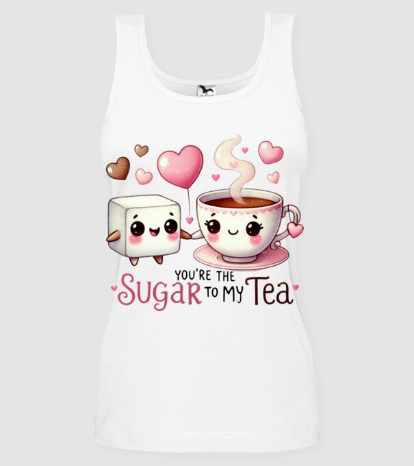 Sugar to my Tea model alb pe tricou