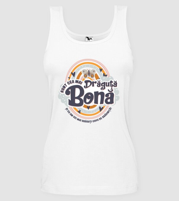Sunt cea mai drăguță bonă! ... și eu am cei mai drăguți copii de grădiniță! model alb pe tricou