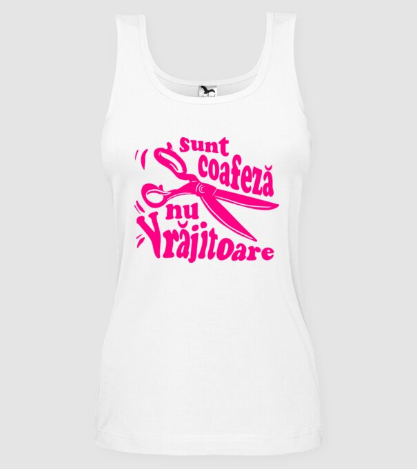 sunt coafeză, nu vrăjitoare model alb pe tricou