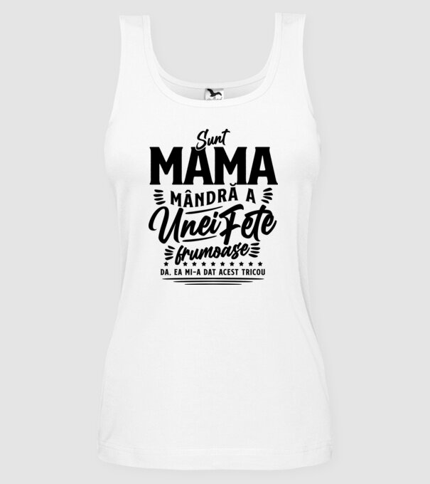 Sunt mama mândră a unei fete frumoase - da, ea mi-a dat acest tricou model alb pe tricou