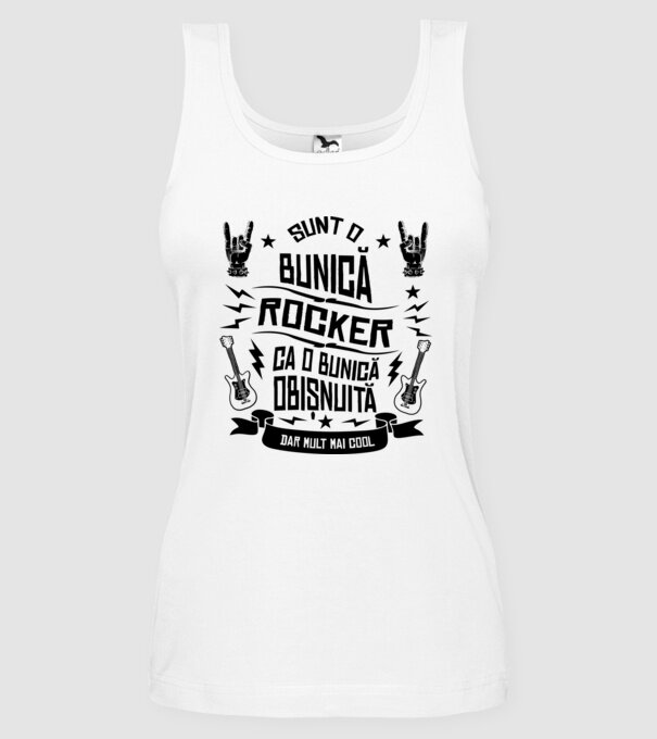 Sunt o bunică rocker, ca o bunică obișnuită, dar mult mai cool model alb pe tricou