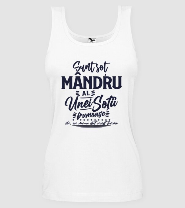 Sunt soț mândru al unei soții frumoase - da, ea mi-a dat acest tricou model alb pe tricou