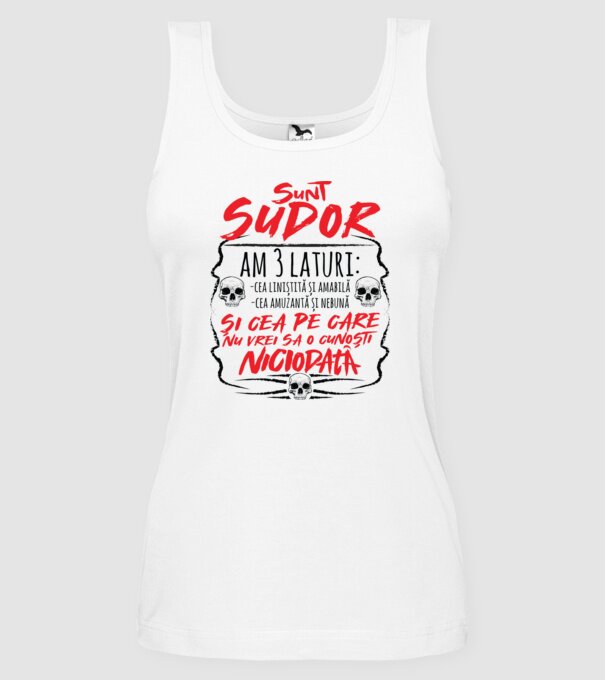 sunt sudor am 3 laturi model alb pe tricou