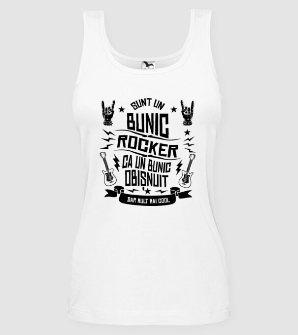 Sunt un bunic rocker, ca un bunic obișnuit, dar mult mai cool model alb pe tricou