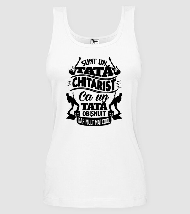 Sunt un tată chitarist, ca un tată obișnuit, dar mult mai cool model alb pe tricou