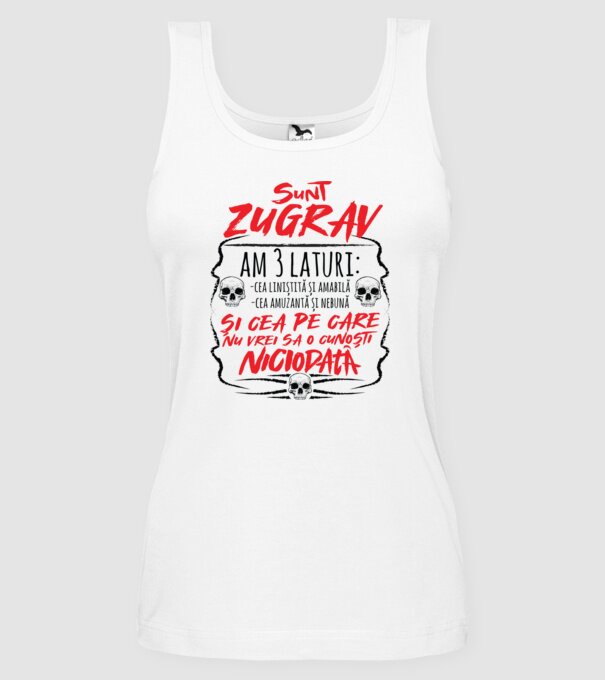 sunt zugrav am 3 laturi model alb pe tricou