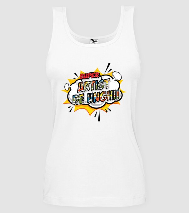 Super Artist de unghii model alb pe tricou