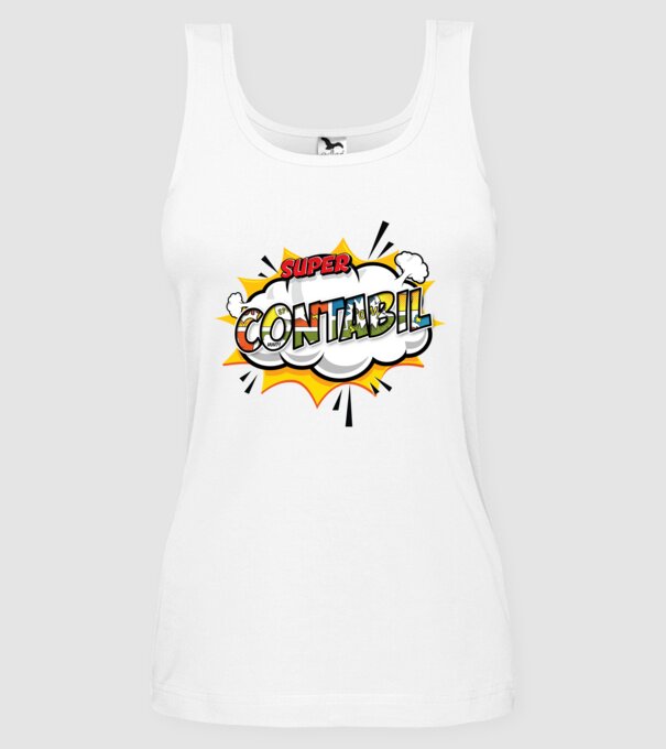 Super Contabil model alb pe tricou