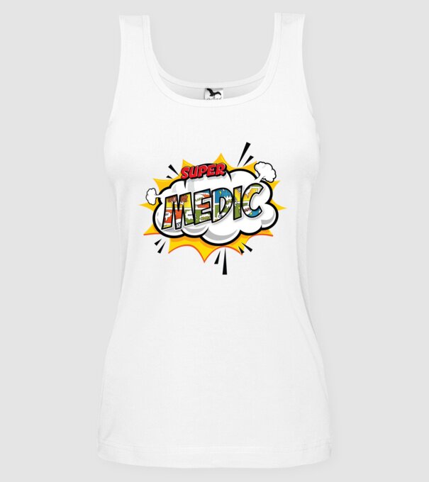 Super Medic model alb pe tricou