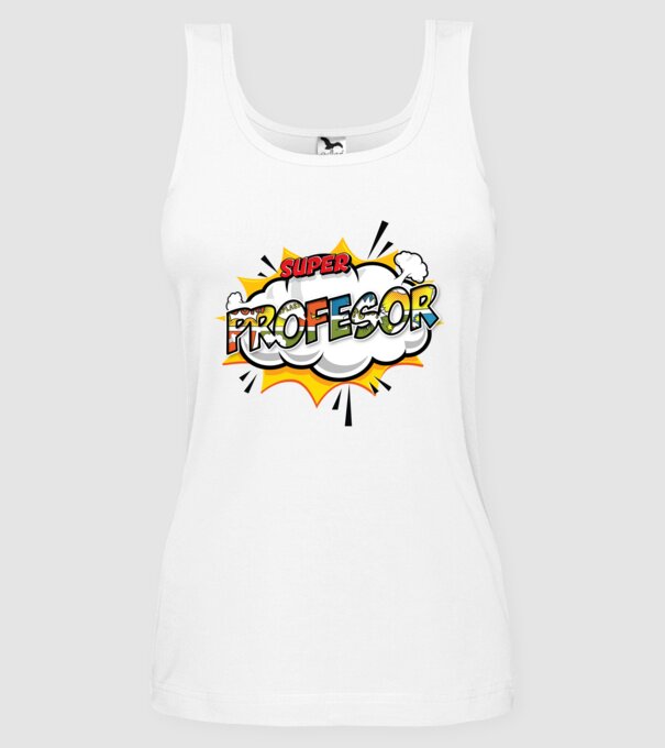 Super Profesor model alb pe tricou