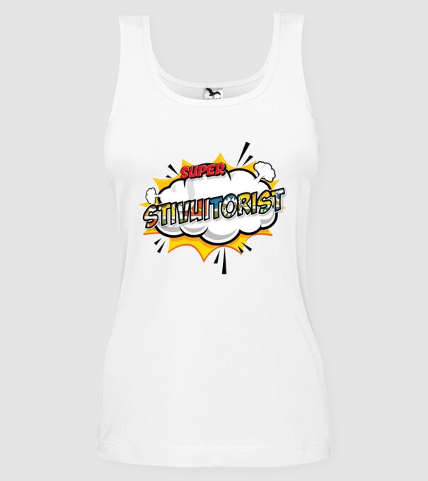 Super Stivuitorist model alb pe tricou